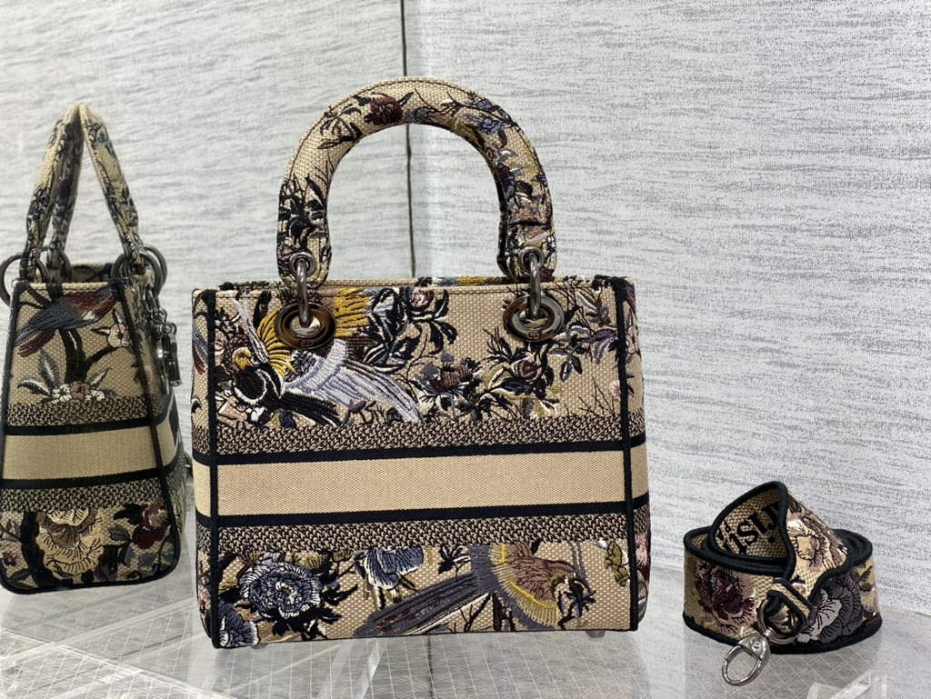 Dior M0565 Medium Lady D-Life Bag Beige Multicolor Jardin - Default Title - View 5