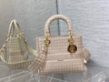 Dior M0565 Medium Lady D-Lite Bag Beige and Pink - Default Title - View 1
