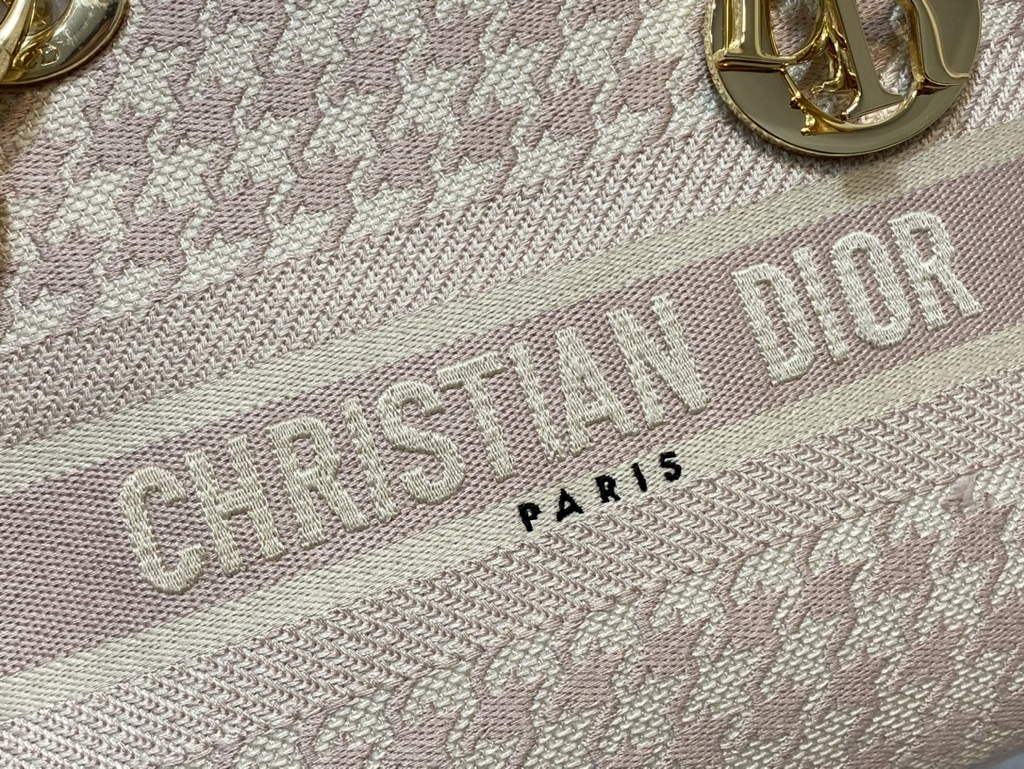 Dior M0565 Medium Lady D-Lite Bag Beige and Pink - Default Title - View 4