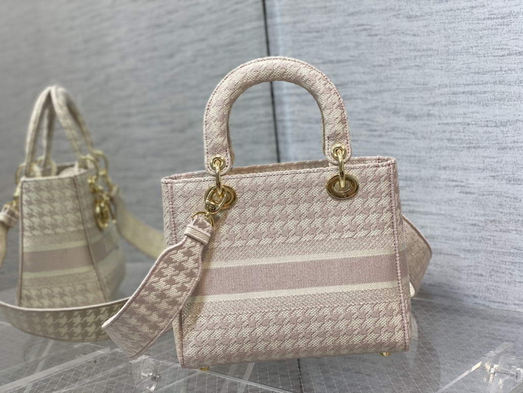 Dior M0565 Medium Lady D-Lite Bag Beige and Pink - Default Title - View 5