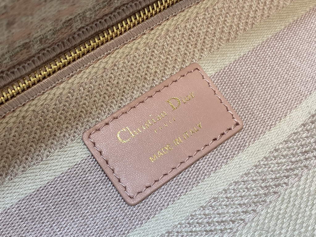 Dior M0565 Medium Lady D-Lite Bag Beige and Pink - Default Title - View 9