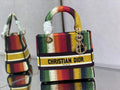 Dior M0565 Medium Lady D-Lite Bag Green D-Stripes Embroidery - Default Title - View 1