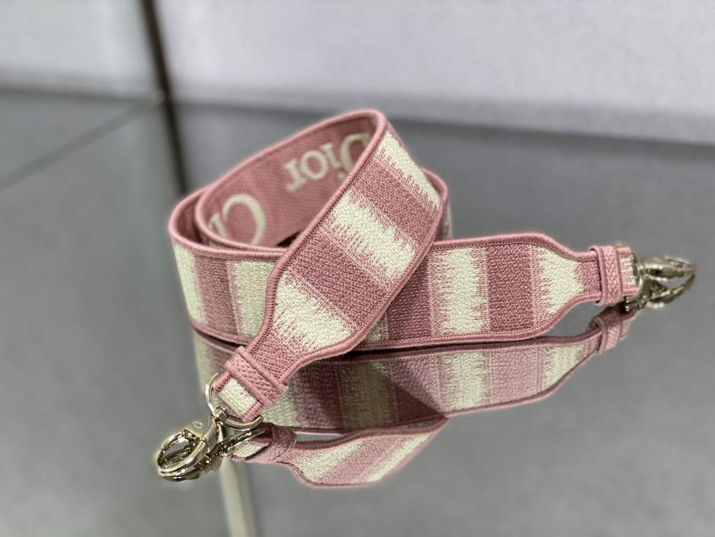 Dior M0565 Medium Lady D-Lite Bag Pink D-Stripes Embroidery - Default Title - View 7