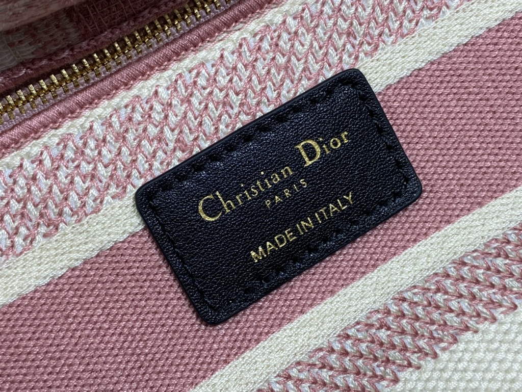 Dior M0565 Medium Lady D-Lite Bag Pink D-Stripes Embroidery - Default Title - View 10