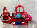 Dior M0565 Medium Lady D-Lite Bag Embroidery Red - Default Title - View 1