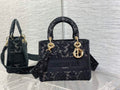 Dior M0565 Medium Lady D-Lite Bag lace Embroidery Black - Default Title - View 1