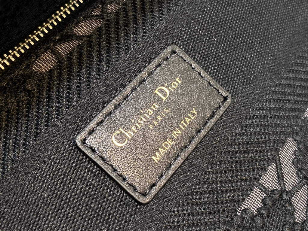 Dior M0565 Medium Lady D-Lite Bag lace Embroidery Black - Default Title - View 9