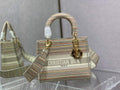 Dior M0565 Medium Lady D-Lite Bag Multicolor Embroidery Beige - Default Title - View 1