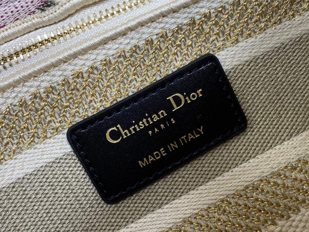 Dior M0565 Medium Lady D-Lite Bag Multicolor Embroidery Beige - Default Title - View 9