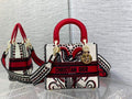 Dior M0565 Medium Lady D-Lite Bag Multicolor Embroidery Red - Default Title - View 1