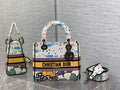 Dior M0565 Medium Lady D-Lite Bag Multicolor Embroidery White - Default Title - View 1