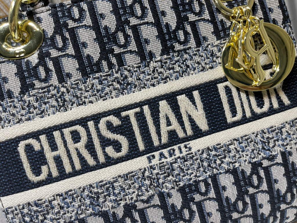 Dior M0565 Medium Lady D-Lite Bag Multicolor Embroidery Navy Blue - Default Title - View 6