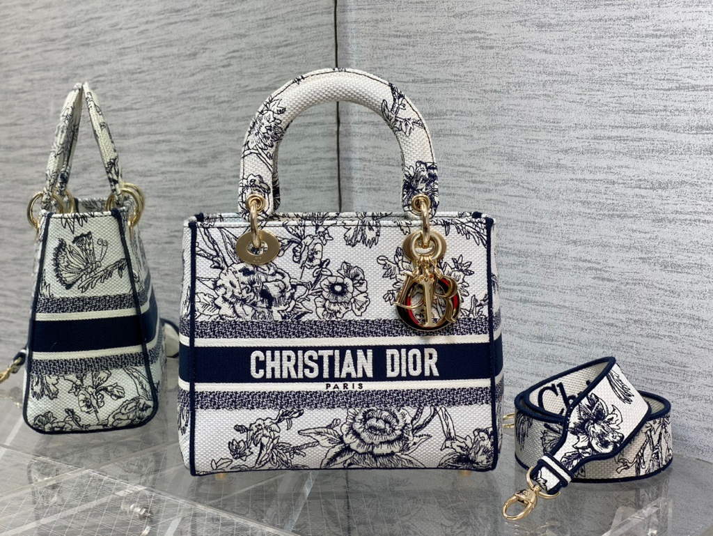 Dior M0565 Medium Lady D-Lite Bag Powder White - Default Title - View 2