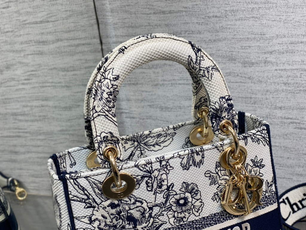 Dior M0565 Medium Lady D-Lite Bag Powder White - Default Title - View 3