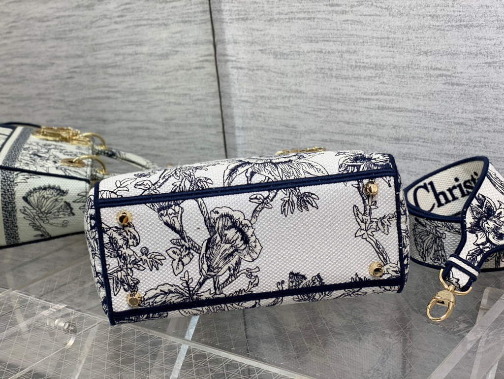 Dior M0565 Medium Lady D-Lite Bag Powder White - Default Title - View 7