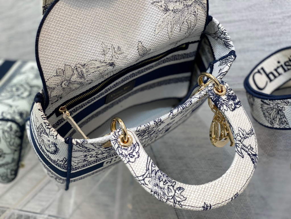 Dior M0565 Medium Lady D-Lite Bag Powder White - Default Title - View 8