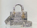 Dior M0565 Medium Lady D-Lite Bag Toile de Jouy Gray - Default Title - View 1