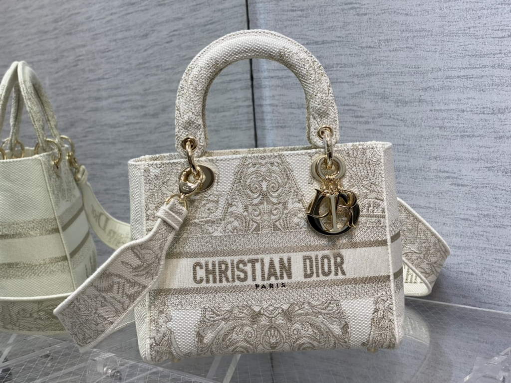 Dior M0565 Medium Lady D-Lite Bag Toile de Jouy Beige - Default Title - View 2