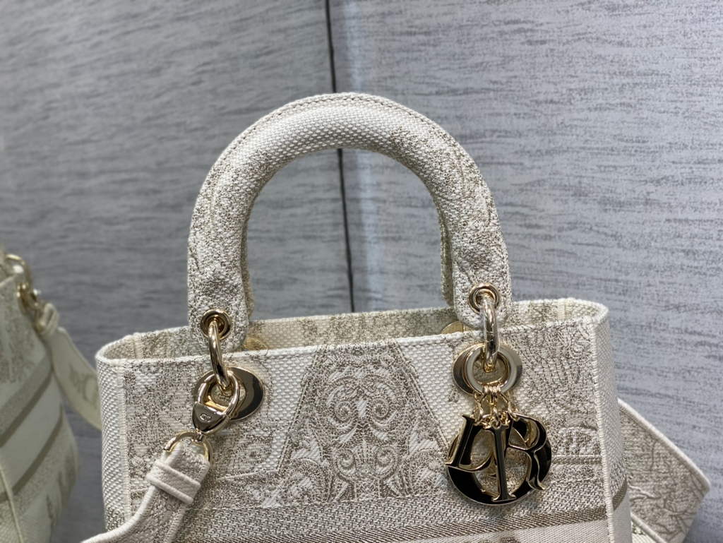 Dior M0565 Medium Lady D-Lite Bag Toile de Jouy Beige - Default Title - View 3