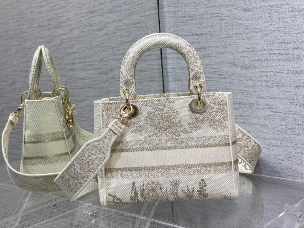 Dior M0565 Medium Lady D-Lite Bag Toile de Jouy Beige - Default Title - View 5