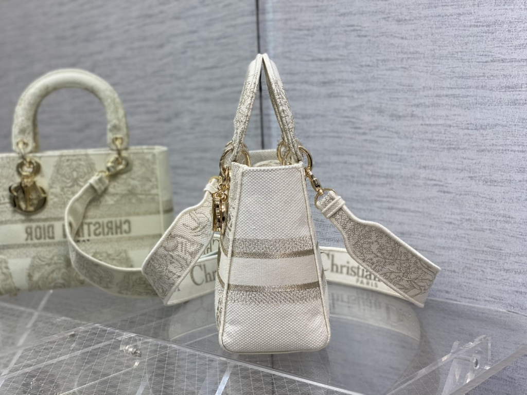 Dior M0565 Medium Lady D-Lite Bag Toile de Jouy Beige - Default Title - View 6