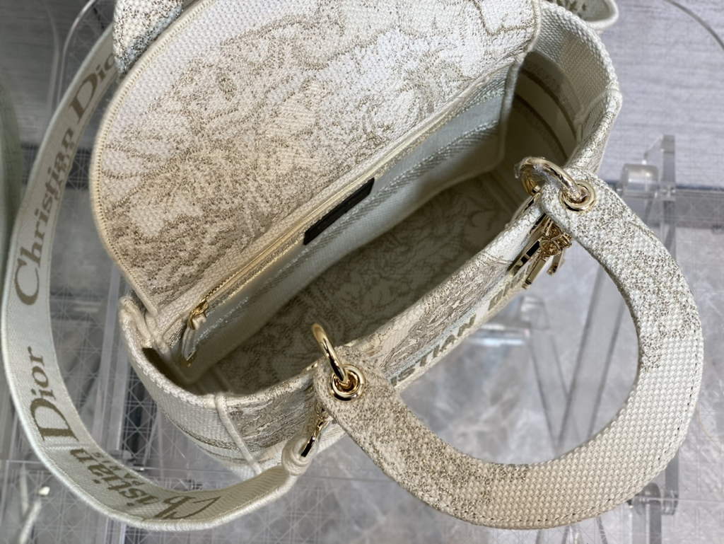 Dior M0565 Medium Lady D-Lite Bag Toile de Jouy Beige - Default Title - View 8