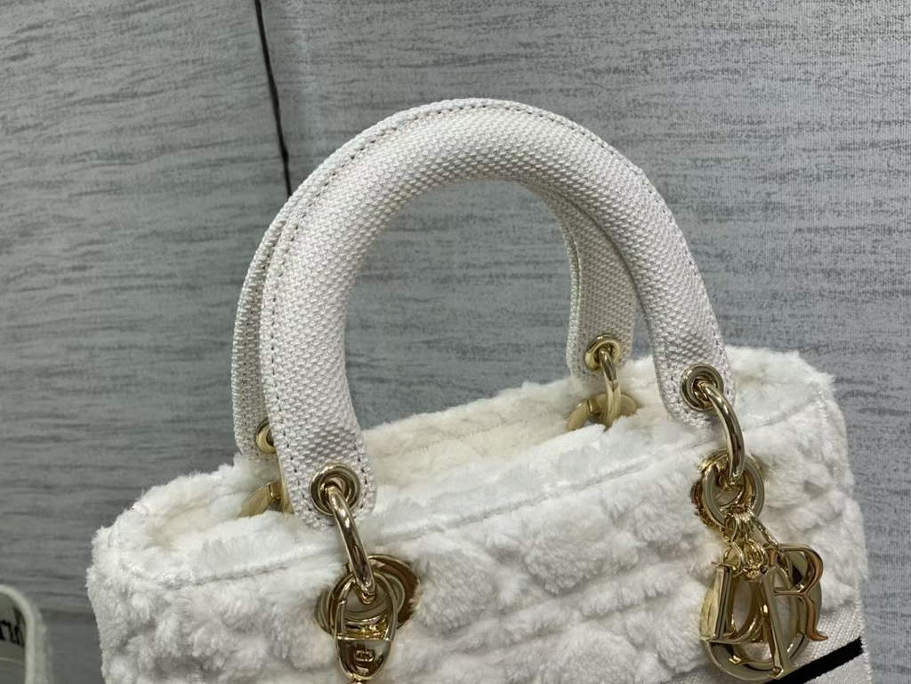 Dior M0565 Medium Lady D-Lite Bag velvet White - Default Title - View 4