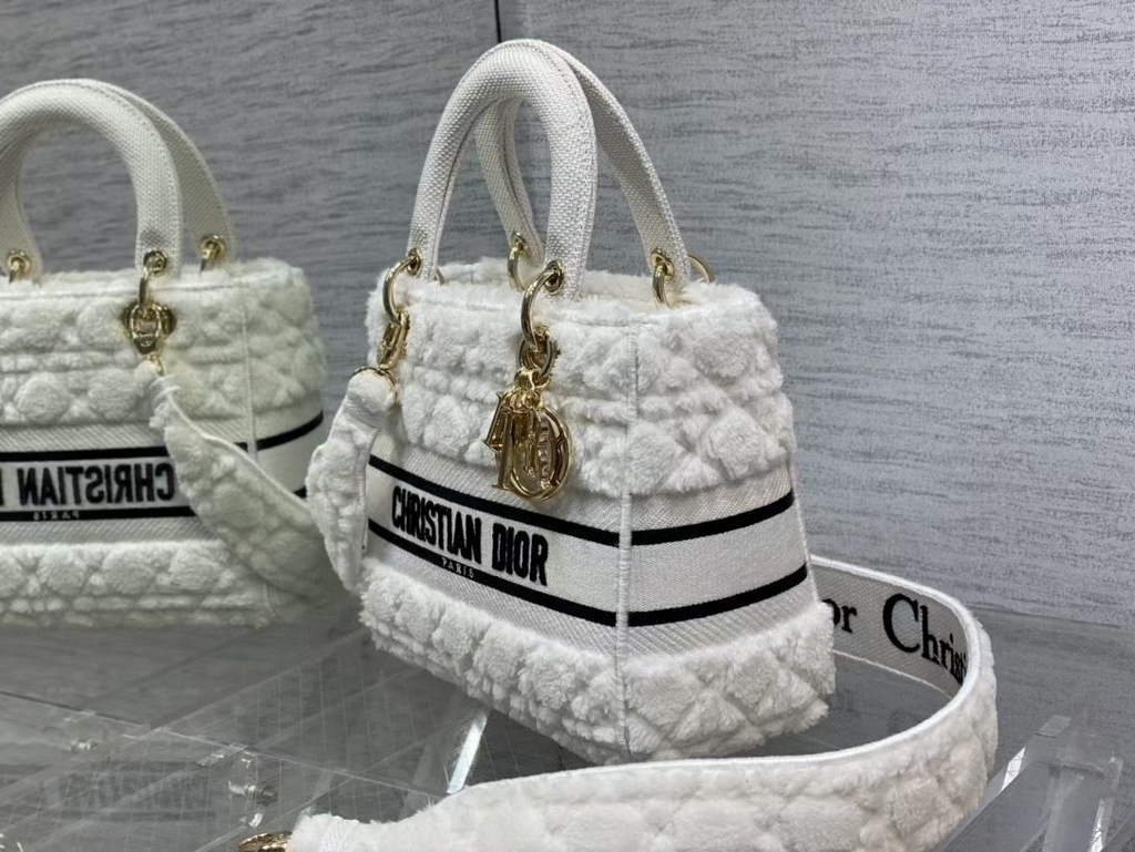 Dior M0565 Medium Lady D-Lite Bag velvet White - Default Title - View 5