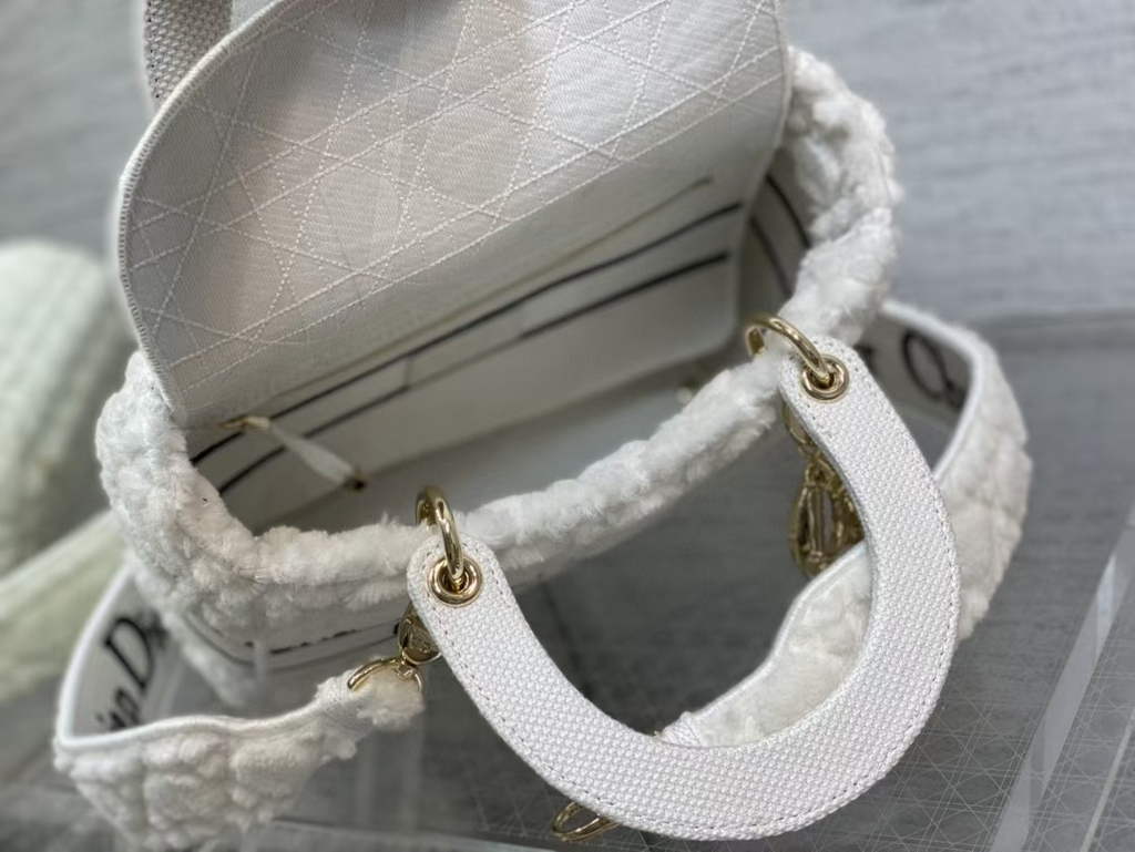 Dior M0565 Medium Lady D-Lite Bag velvet White - Default Title - View 8