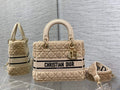 Dior M0565 Medium Lady D-Lite Bag velvet Dark White - Default Title - View 1