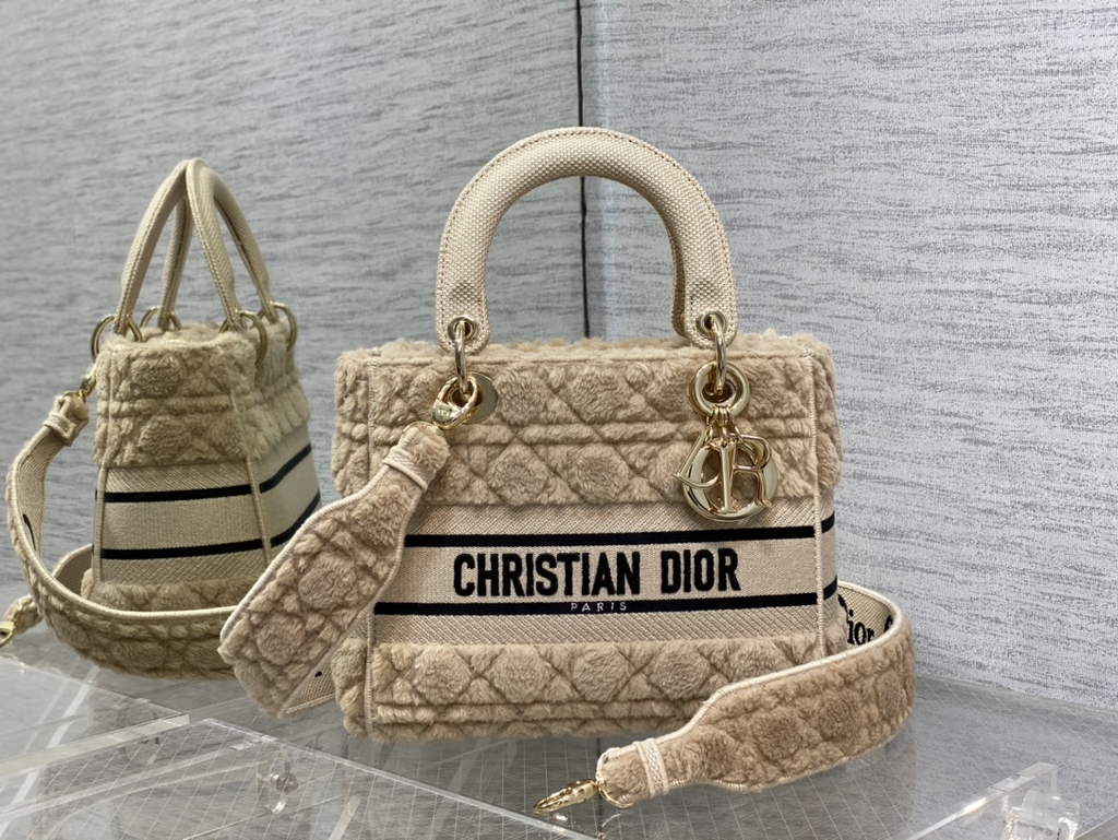 Dior M0565 Medium Lady D-Lite Bag velvet Dark White - Default Title - View 2