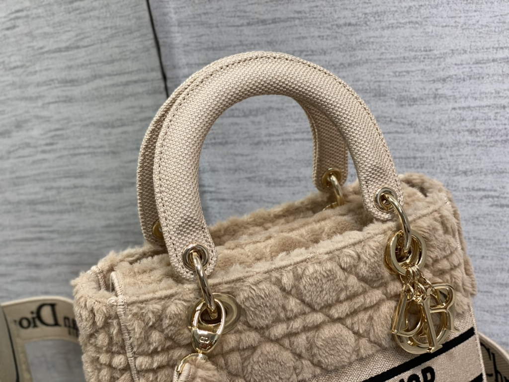 Dior M0565 Medium Lady D-Lite Bag velvet Dark White - Default Title - View 3