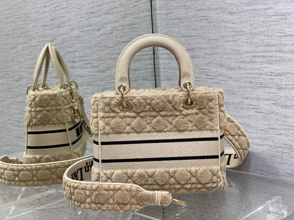 Dior M0565 Medium Lady D-Lite Bag velvet Dark White - Default Title - View 5