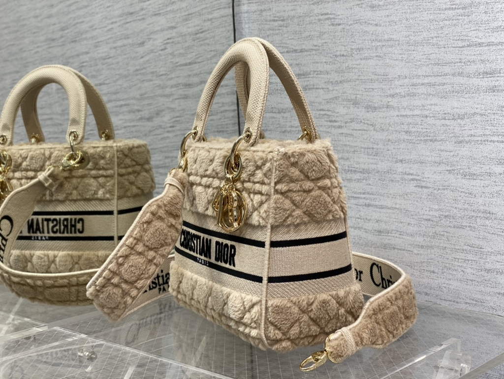 Dior M0565 Medium Lady D-Lite Bag velvet Dark White - Default Title - View 6