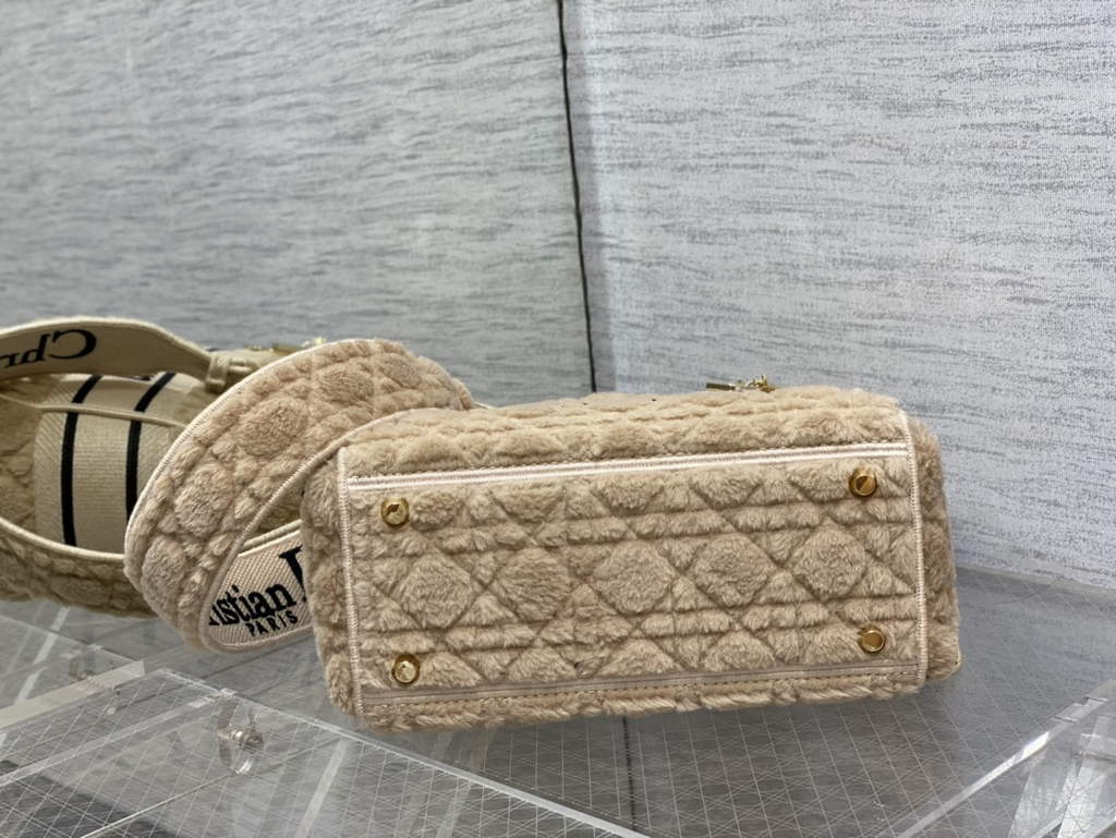 Dior M0565 Medium Lady D-Lite Bag velvet Dark White - Default Title - View 7