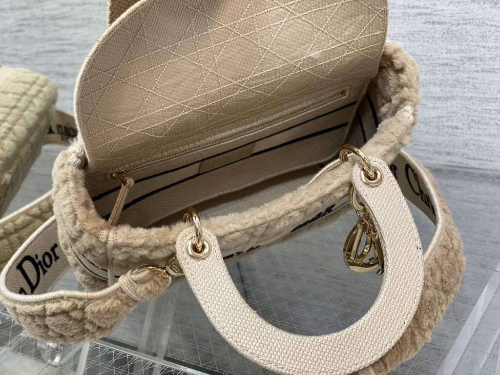 Dior M0565 Medium Lady D-Lite Bag velvet Dark White - Default Title - View 8