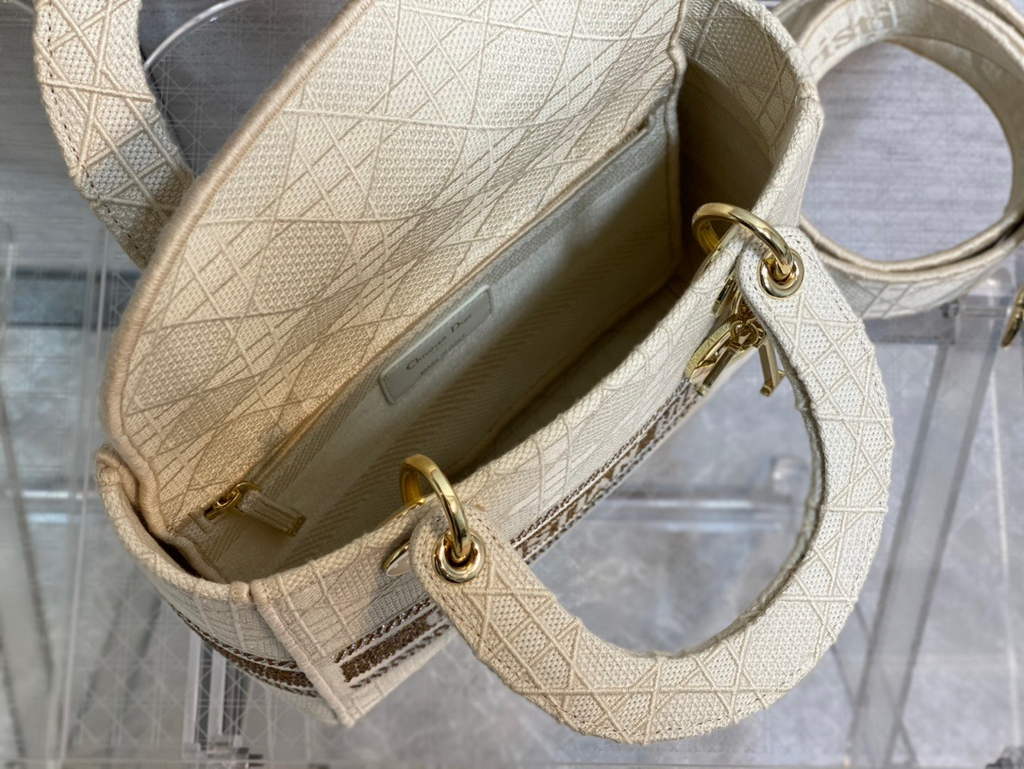 Dior M0565 Medium Lady D-Lite Bag wood Cannage Beige - Default Title - View 8