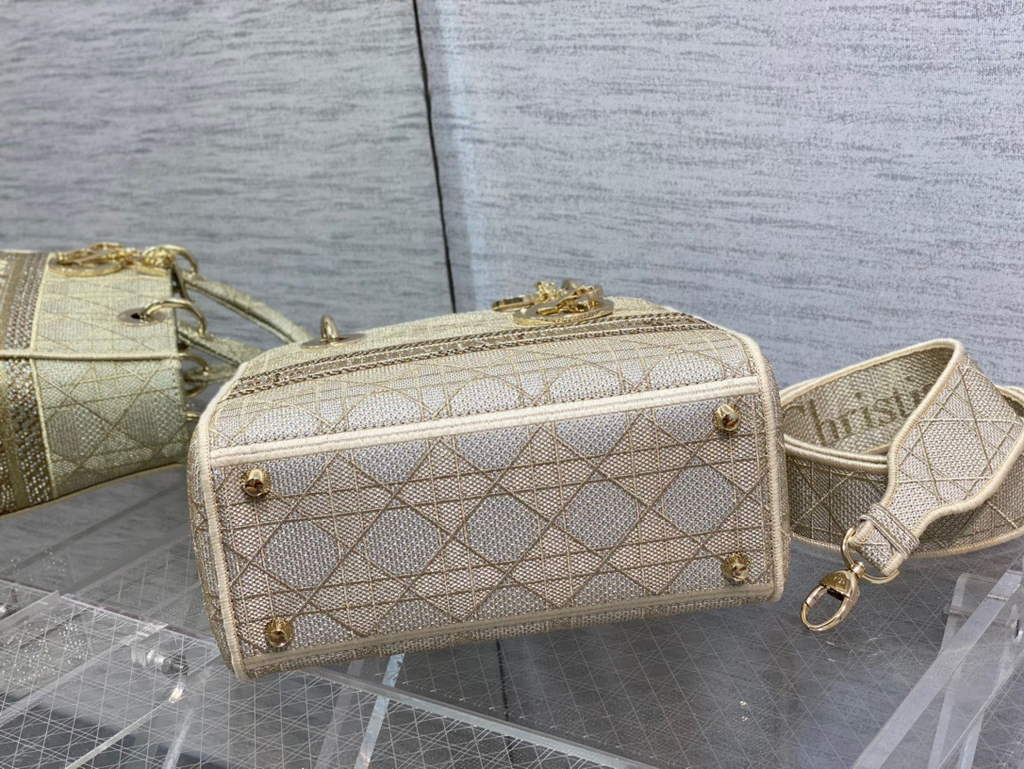 Dior M0565 Medium Lady D-Lite Bag wood Cannage Dark Beige - Default Title - View 7