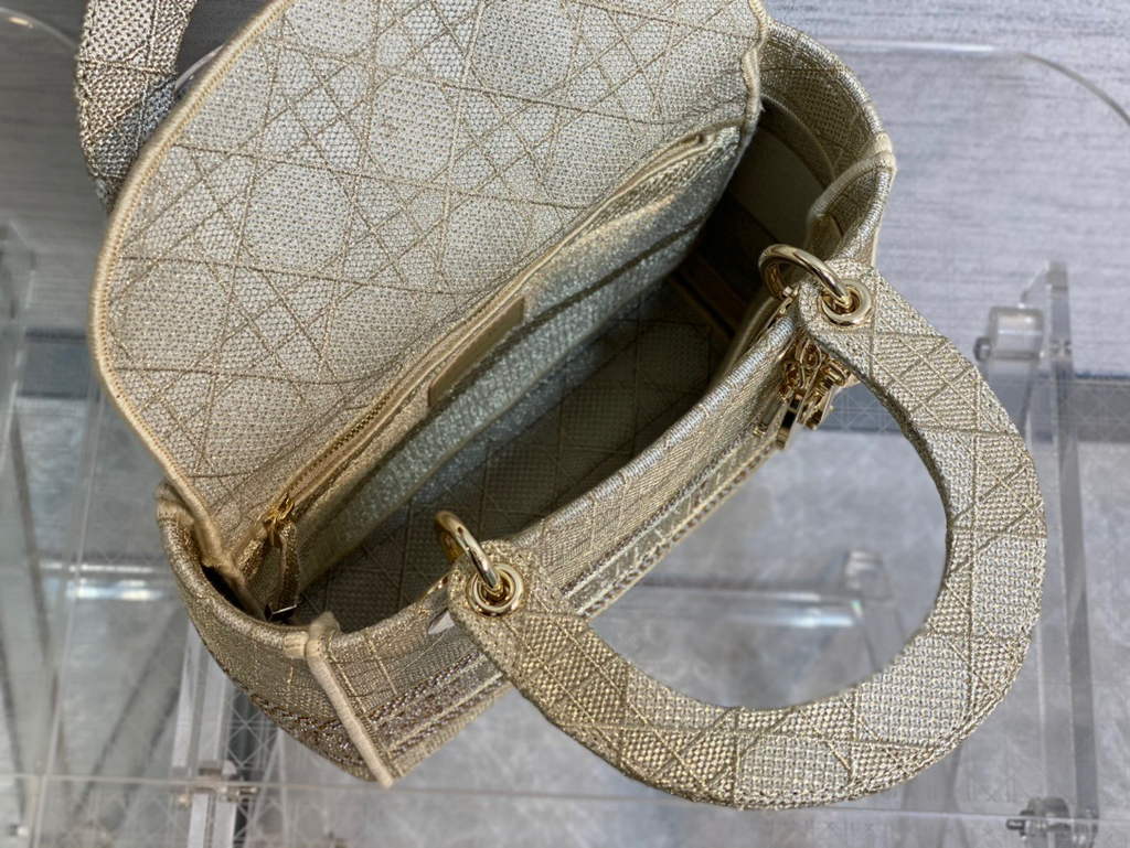 Dior M0565 Medium Lady D-Lite Bag wood Cannage Dark Beige - Default Title - View 8