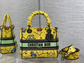 Dior M0565 Medium Lady D-Lite Bag Zodiac Embroidery Yellow - Default Title - View 1