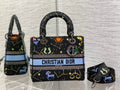 Dior M0565 Medium Lady D-Lite Bag Zodiac Embroidery Black - Default Title - View 1