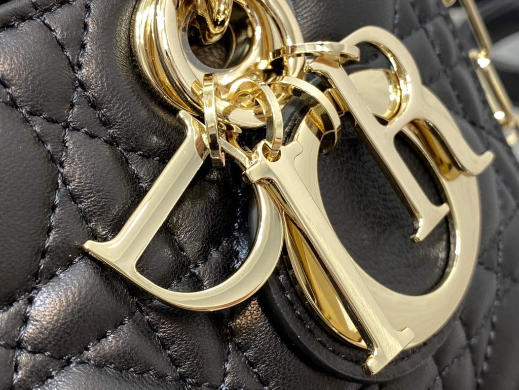 Dior M0613 Small Lady D-Joy Bag Black Cannage Lambskin