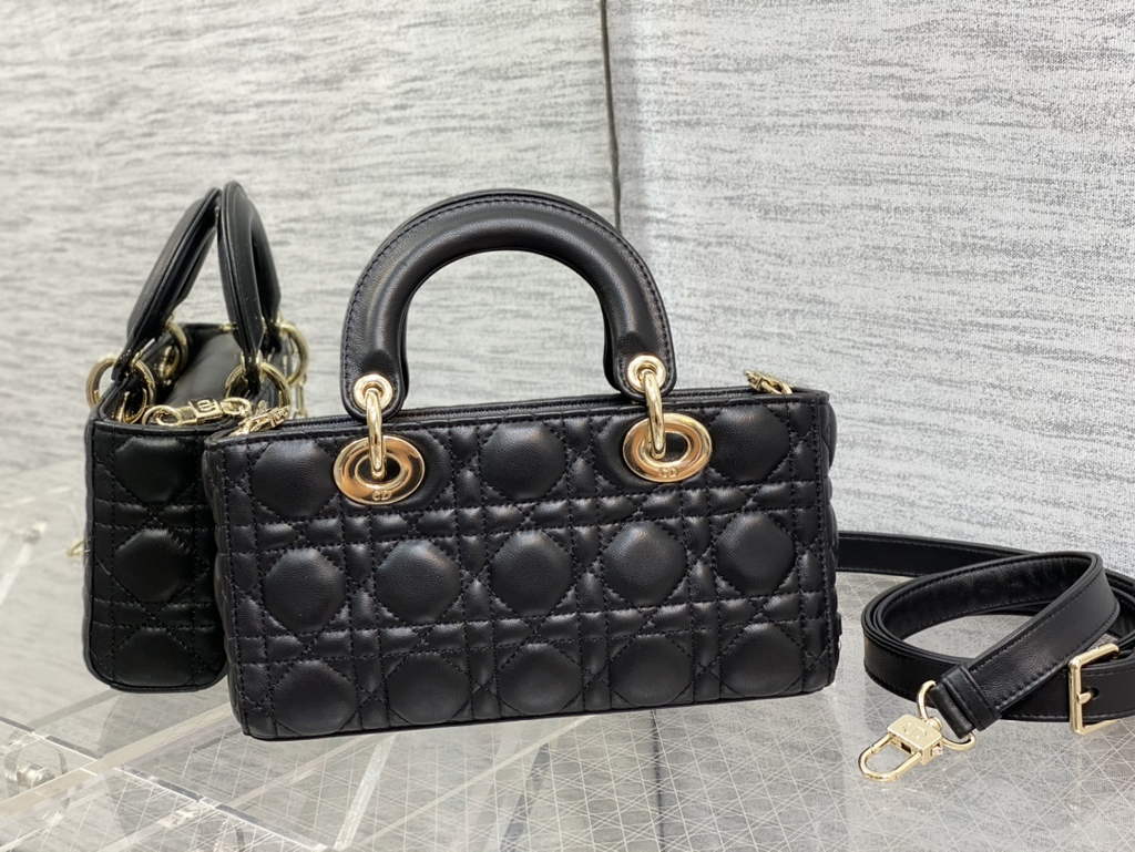Dior M0613 Small Lady D-Joy Bag Black Cannage Lambskin