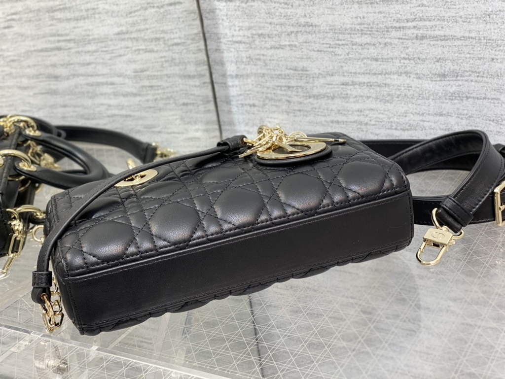 Dior M0613 Small Lady D-Joy Bag Black Cannage Lambskin