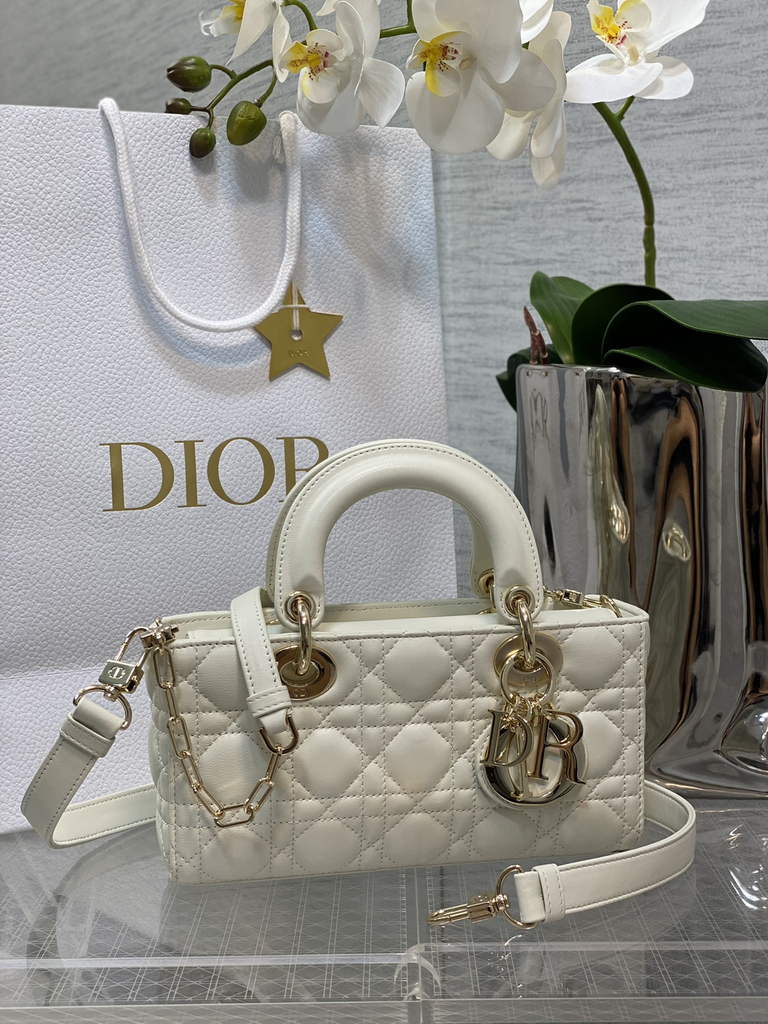 Dior M0613 Small Lady D-Joy Bag White Cannage Lambskin - Default Title - View 1