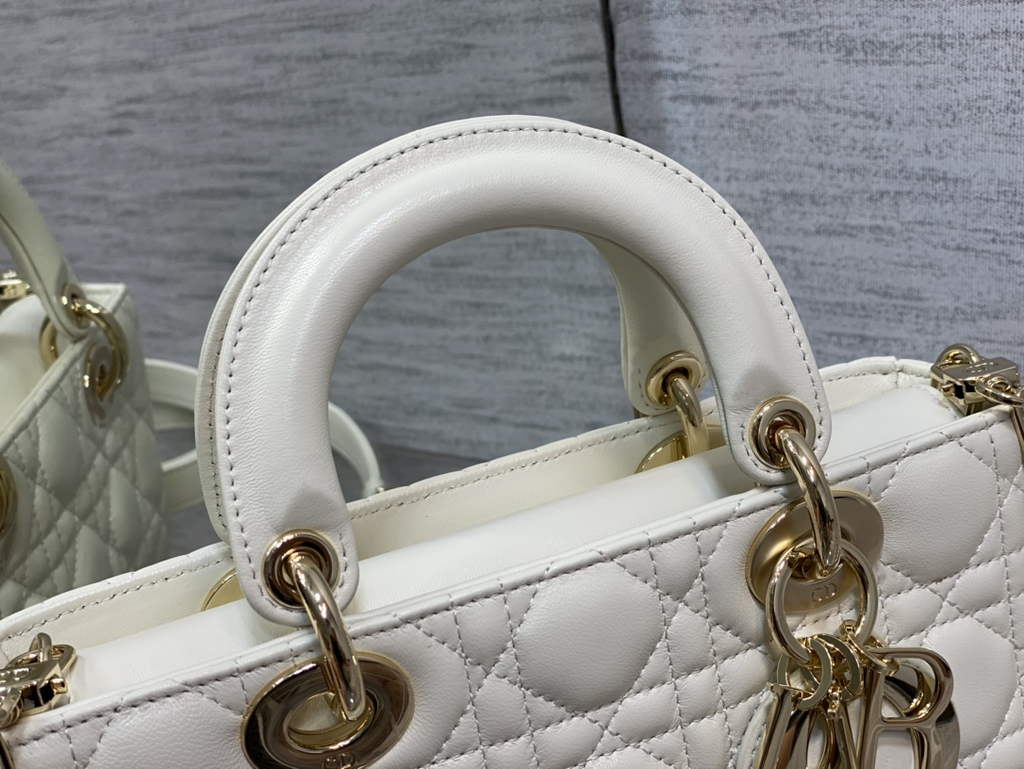 Dior M0613 Small Lady D-Joy Bag White Cannage Lambskin - Default Title - View 3