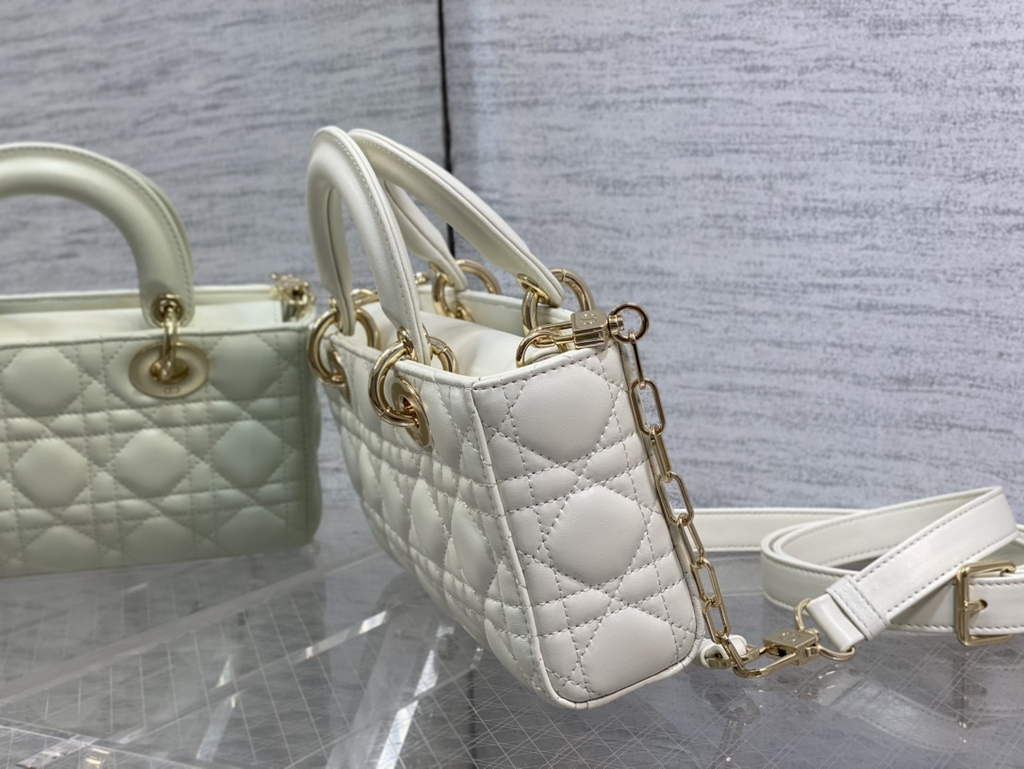 Dior M0613 Small Lady D-Joy Bag White Cannage Lambskin - Default Title - View 6
