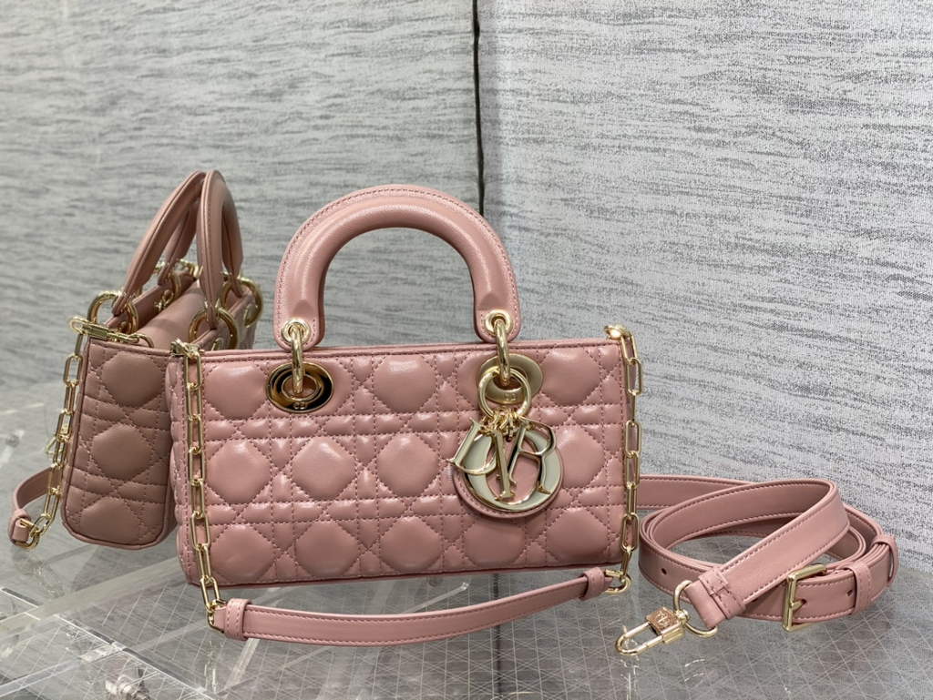 Dior M0613 Small Lady D-Joy Bag Pink Cannage Lambskin - Default Title - View 2