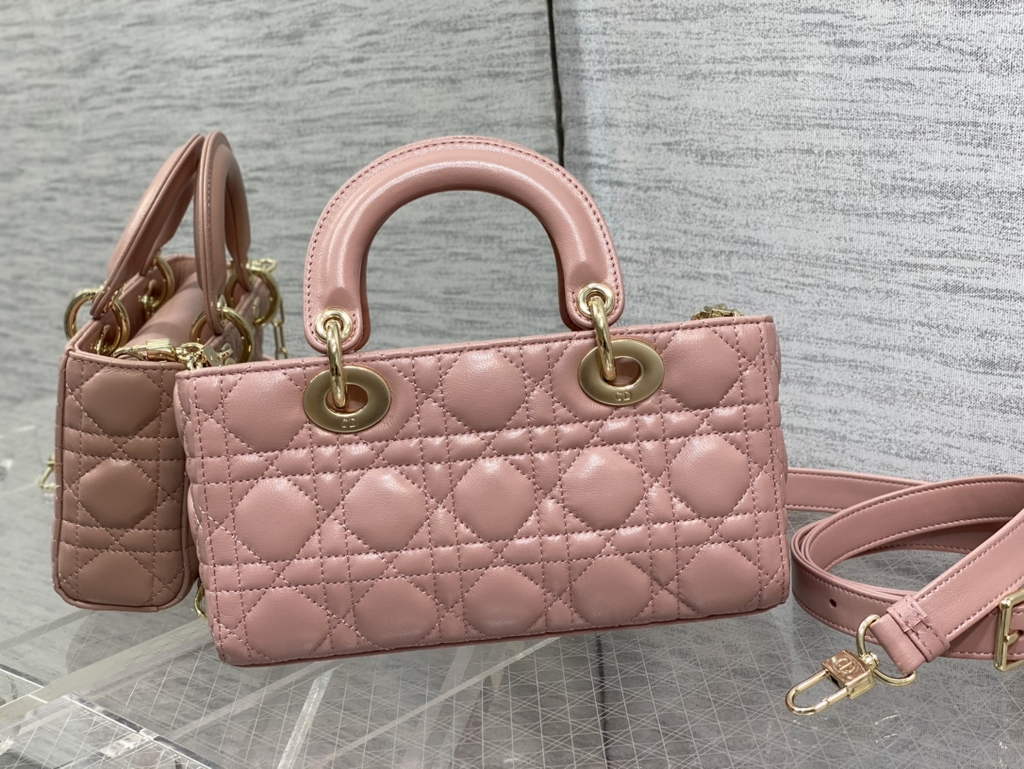 Dior M0613 Small Lady D-Joy Bag Pink Cannage Lambskin - Default Title - View 7