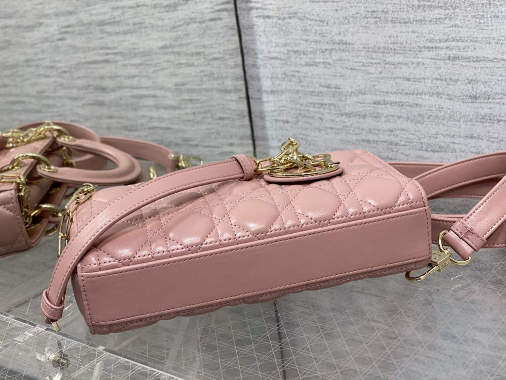 Dior M0613 Small Lady D-Joy Bag Pink Cannage Lambskin - Default Title - View 8